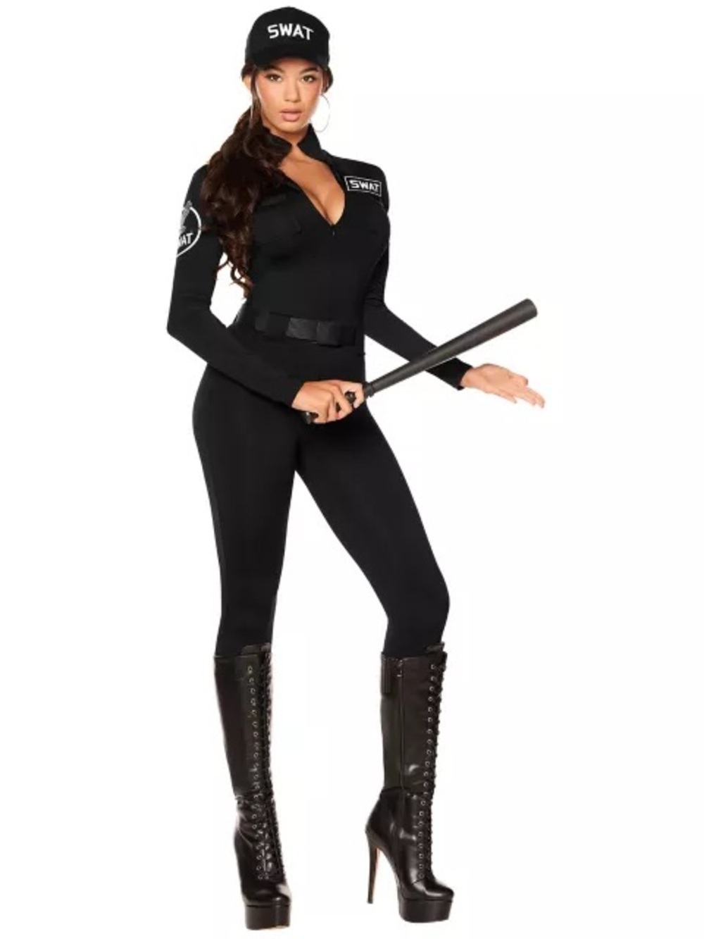 Spirit Halloween Adult SWAT Catsuit Costume - Size XS